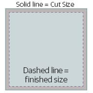 Image showing Cut & Finished Size Lines