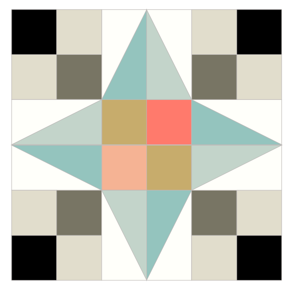 Image of a Grouping of 4 Flutterby Quilt Blocks