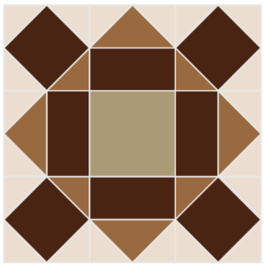 Image of Exploded version of The Chocolate Cake Quilt Block