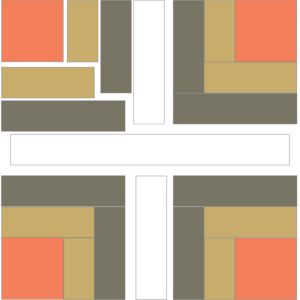 Image of the Exploded version of the City Streets Quilt Block Pattern