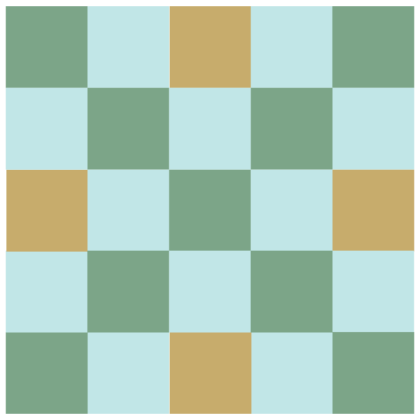 Image of Block A of Double Irish Chain Quilt