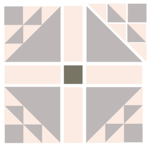 Image of Exploded version of The Dove in a Window Quilt Block