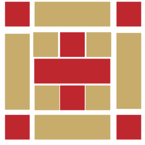 Image of Exploded version of The Square Red Cross Quilt Block