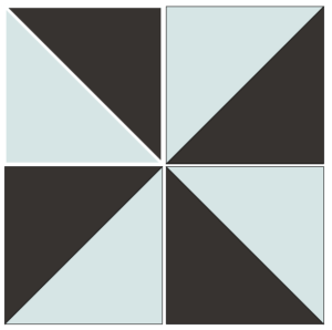 Illustration of the Exploded version of the Pinwheel Quilt Block