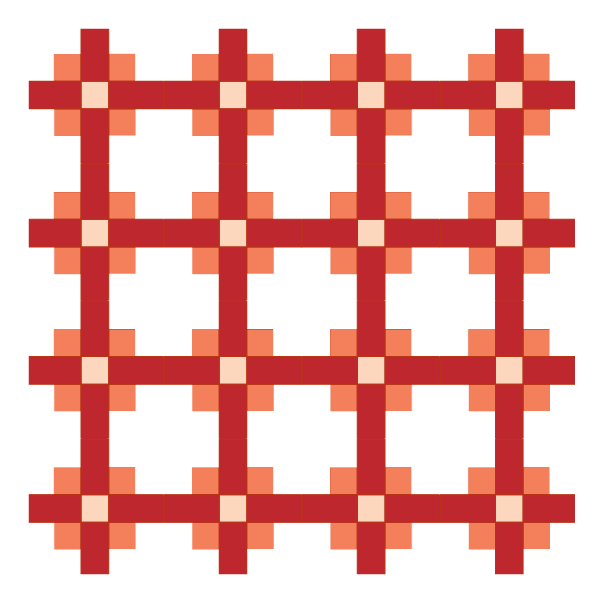 Illustration of a Quilt with a White Quilt Binding that matches the background