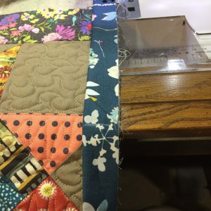 Make sure the joined binding tails "fit" correctly on your quilt when you attach binding