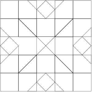Outlined illustration of the Alaska Territory Quilt Block