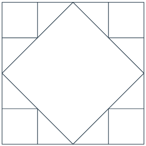 Outlined Illustration of the Art Square Quilt Block