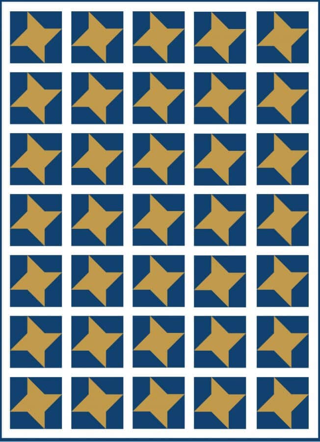 Illustration of A Simple Quilt Design using Friendship Star Quilt Blocks