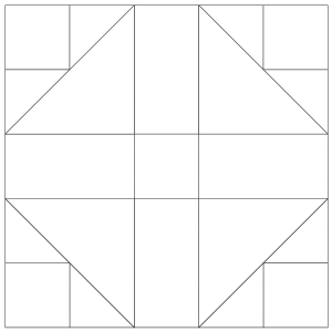 outlined illustration of grandmother's choice quilt block