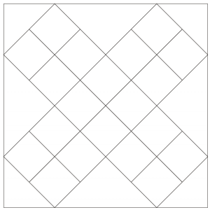 outlined illustration of Grandmother's Cross Quilt Block