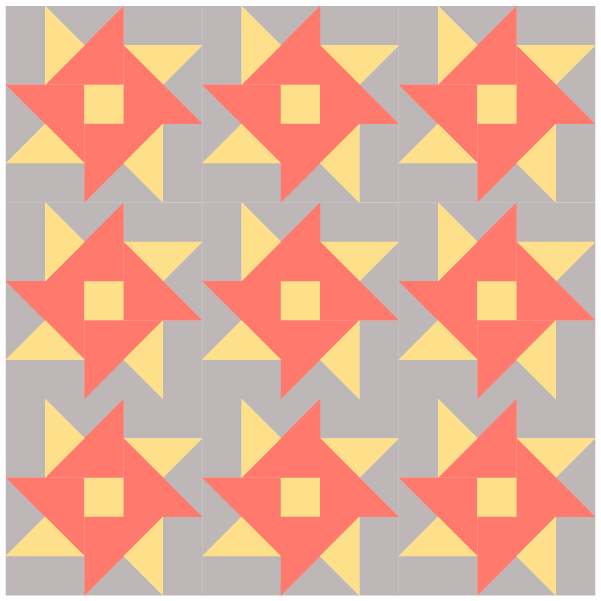 Illustration of quilt made with Hartford Quilt Blocks