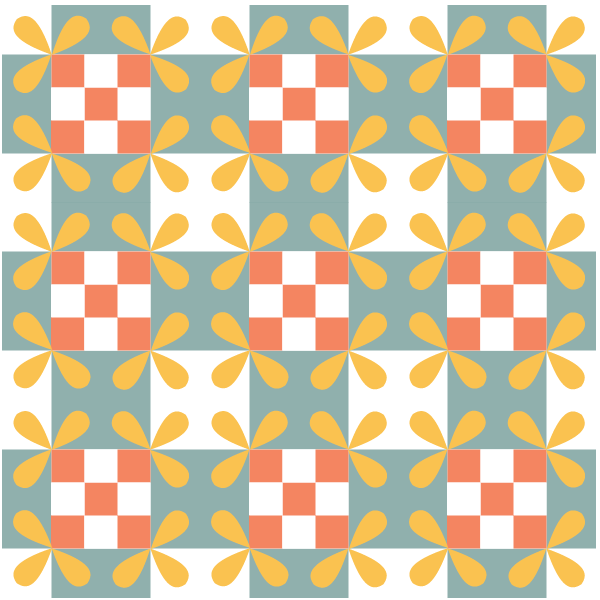 illustration of a quilt made with honey bee quilt blocks