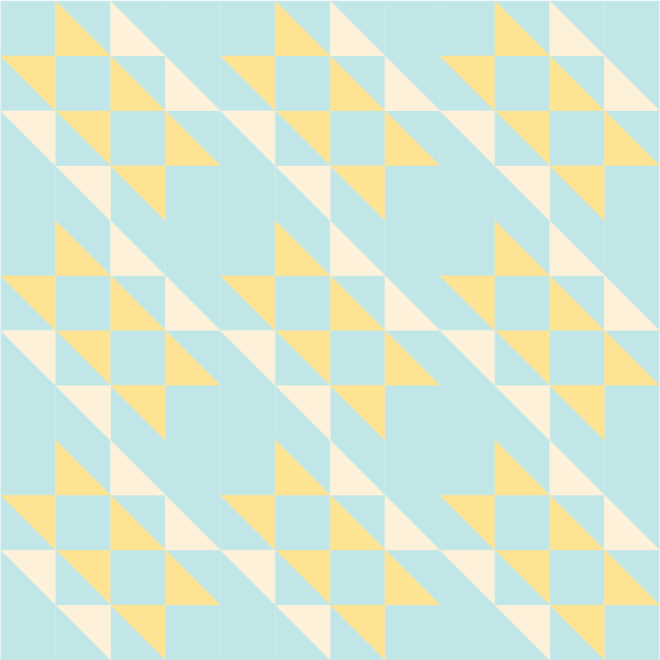 illustration of a 3x3 grouping of hovering hawks quilt blocks