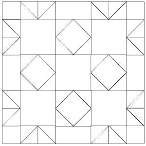 outlined illustration of idaho beauty quilt block