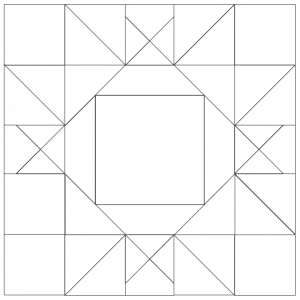 outlined illustration of the king david's crown quilt block