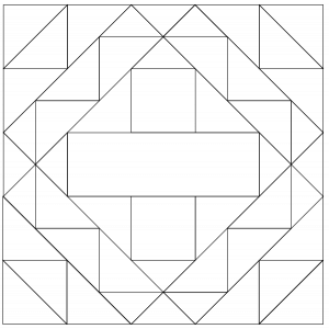 outlined illustration of the memory quilt block