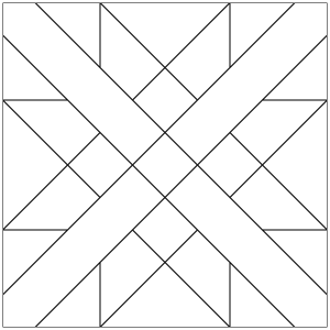 outlined illustration of the Mexican Cross Quilt block