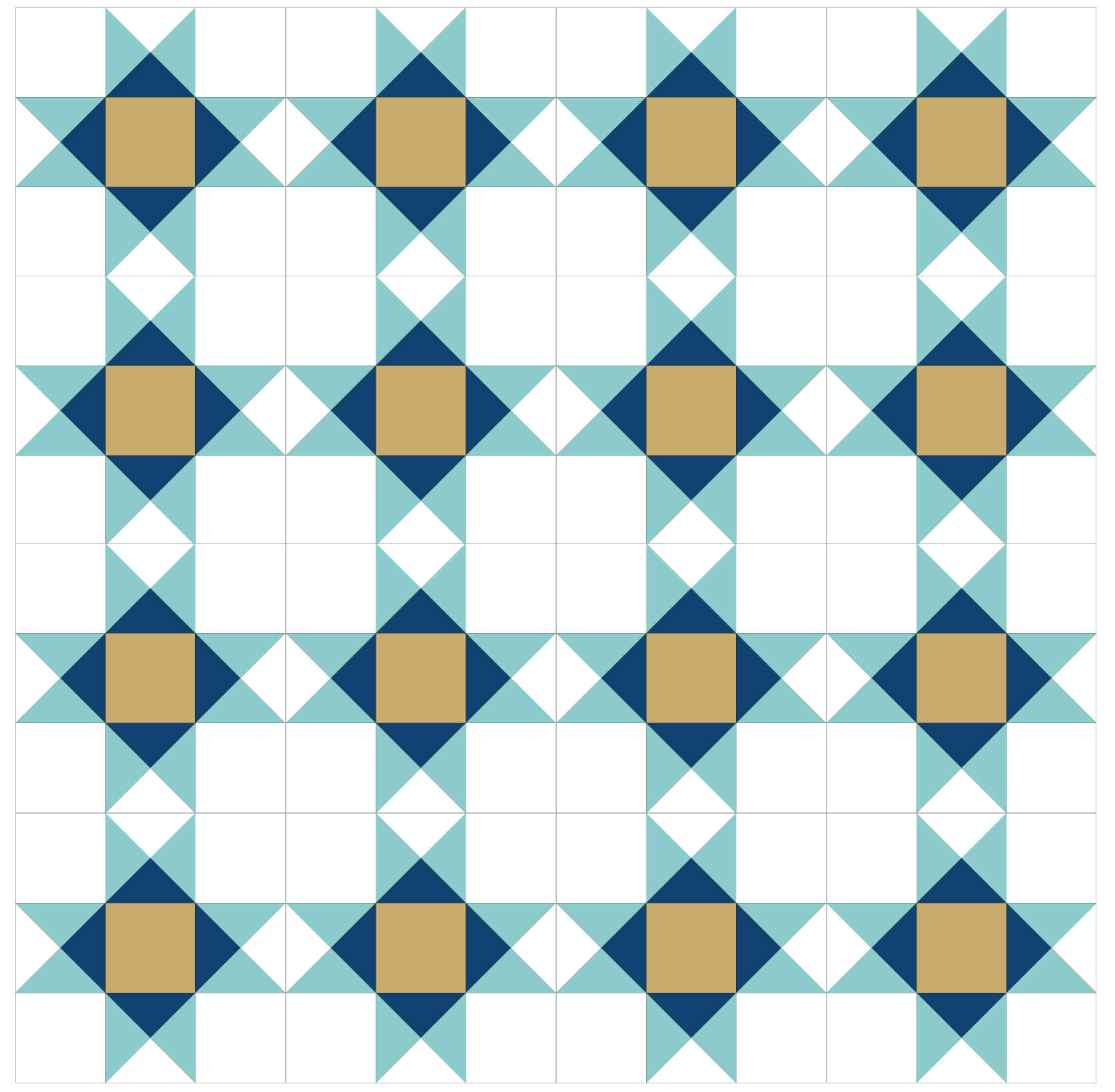 Illustration of a Quilt made with Ohio Star Quilt Blocks in Straight Sets