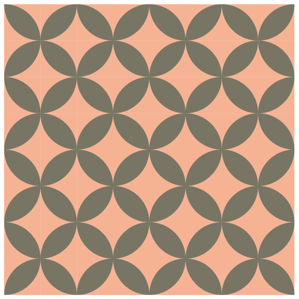 Illustration of a group of Orange Peel Quilt Blocks