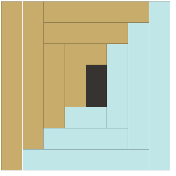 Image of the Rectangular Log Cabin Quilt Block