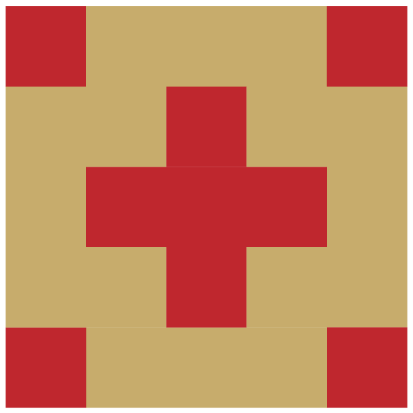 Image of The Square Red Cross Quilt Block