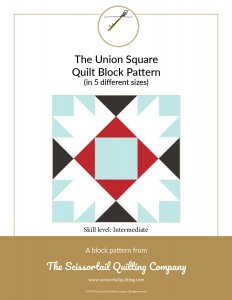 Click to download pattern for the Union Square Quilt Block