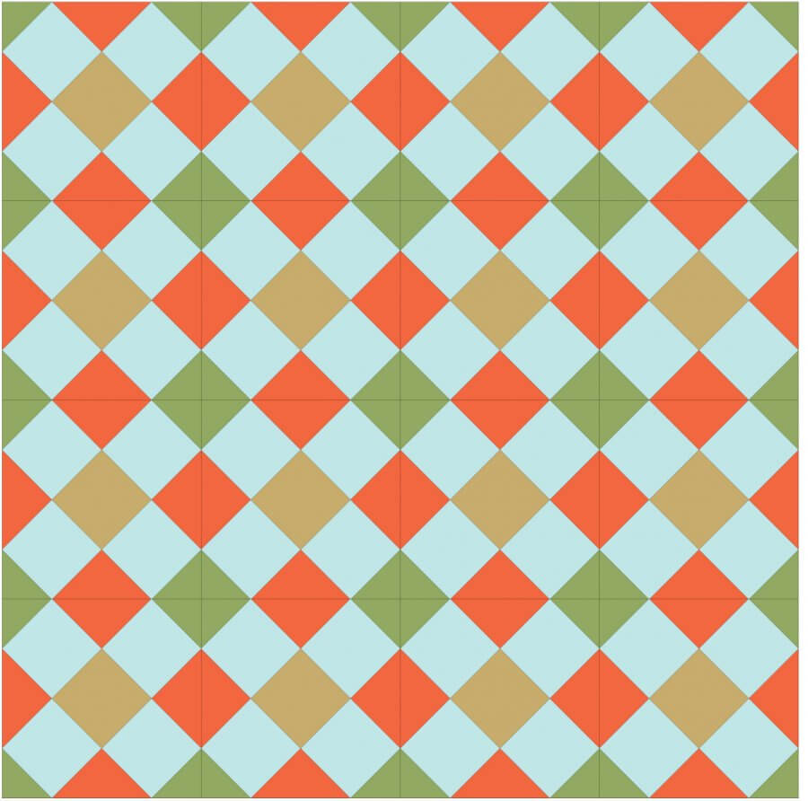 Illustration showing a group of Double Cross Quilt Blocks