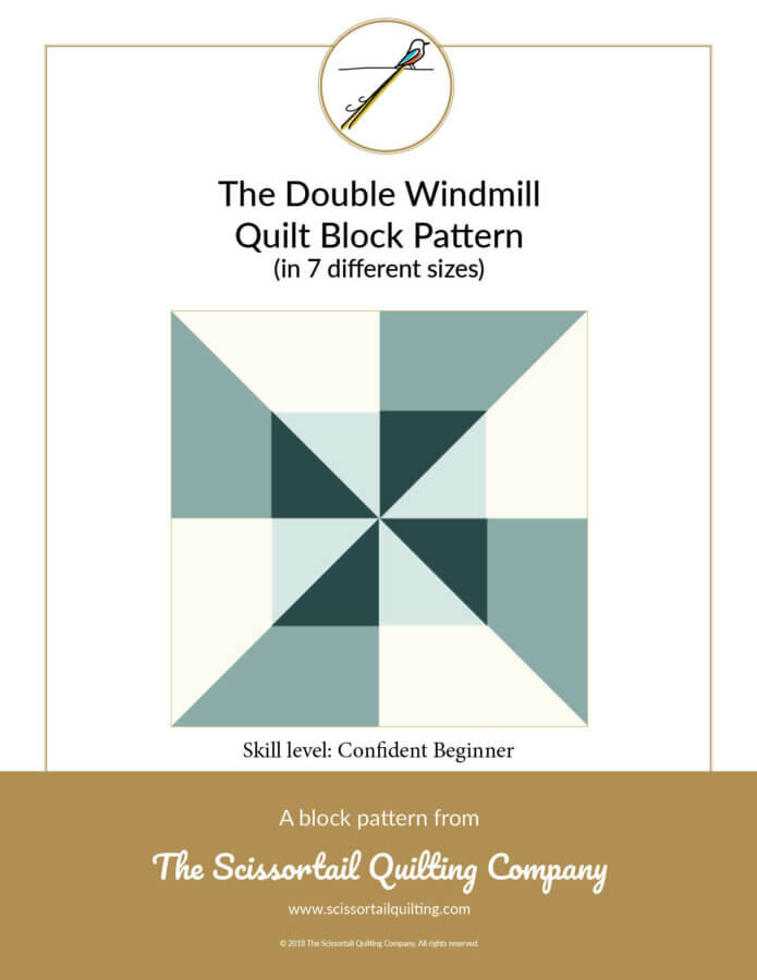 Cover page for Double Windmill Quilt Block Pattern