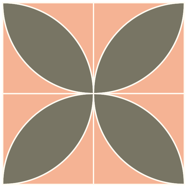 Illustration of the Exploded Version of the Orange Peel Quilt Block
