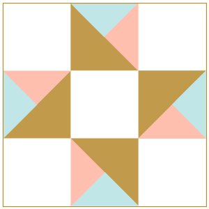 Illustration of The Twin Star Quilt block