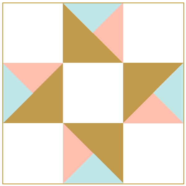 Illustration of The Twin Star Quilt block