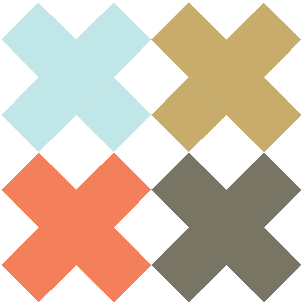 Illustration of the Four X Quilt Block
