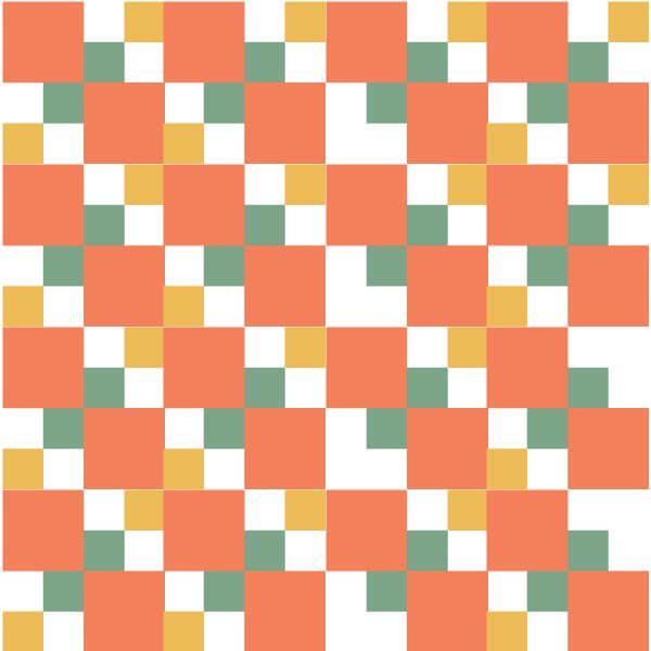 Illustration of the Autumn Tints Quilt block Grouping