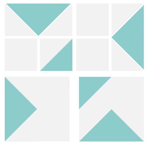 Illustration of the Exploded view of the Blockade Quilt Block