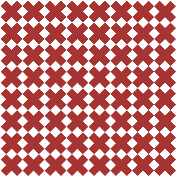 Illustration of a traditional Red Four X Quilt