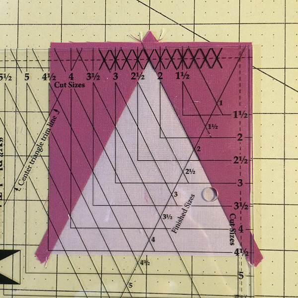 Photo showing alignment of block before trimming with V-Block Trimmer