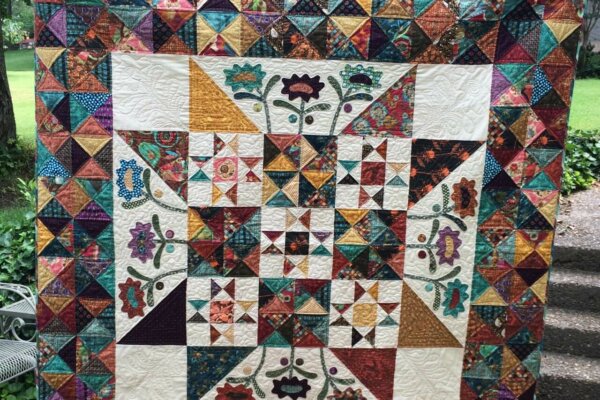 Finished Late Bloomer Quilt Pattern designed by Kim Diehl