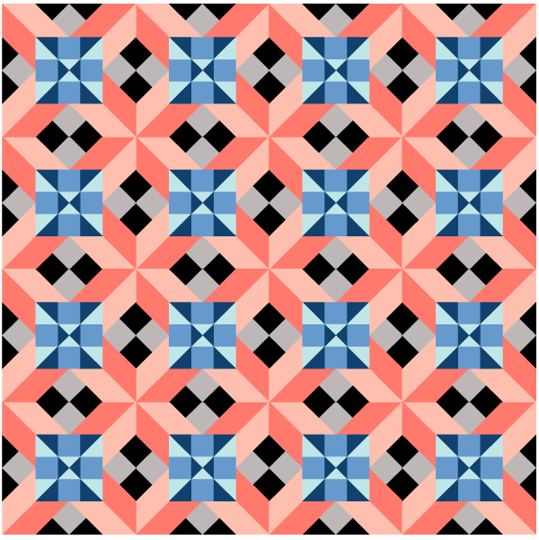 Illustration of a Grouping of Alaska Quilt Blocks