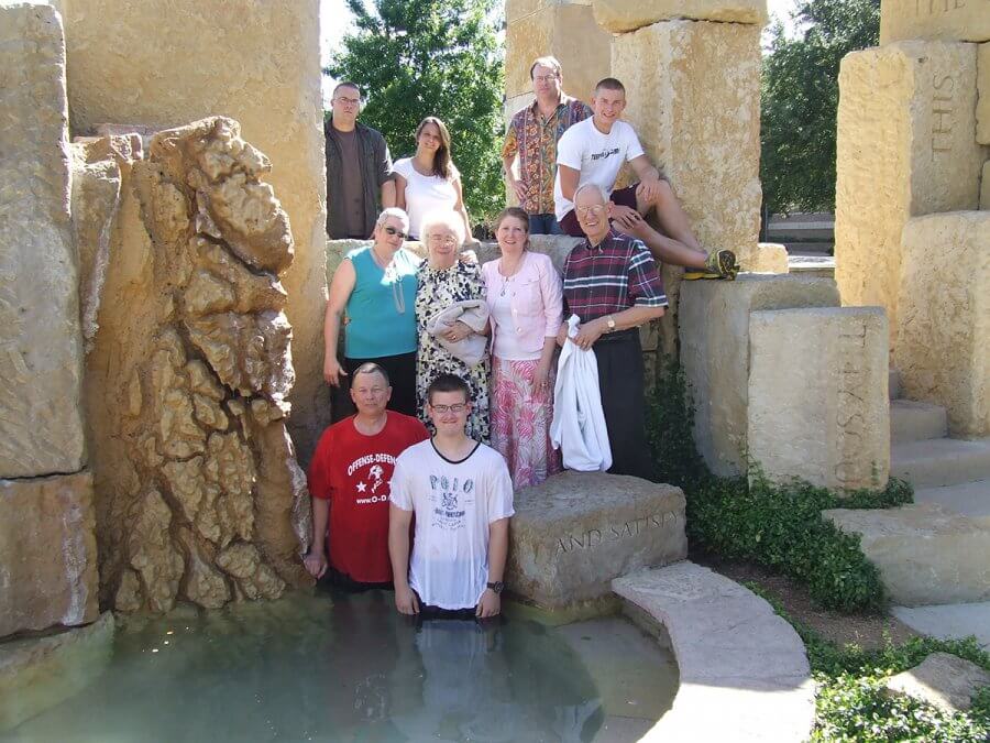 Family photo at a baptism