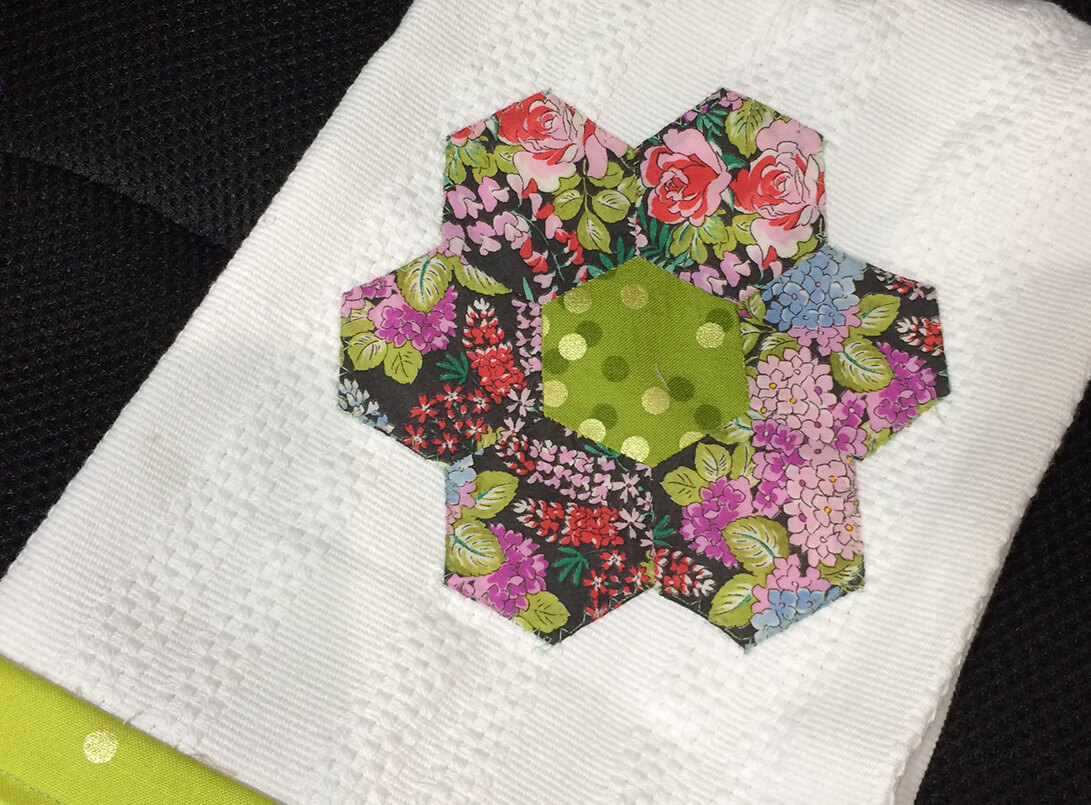 Photo of My Hexie Flower Tea Towel project