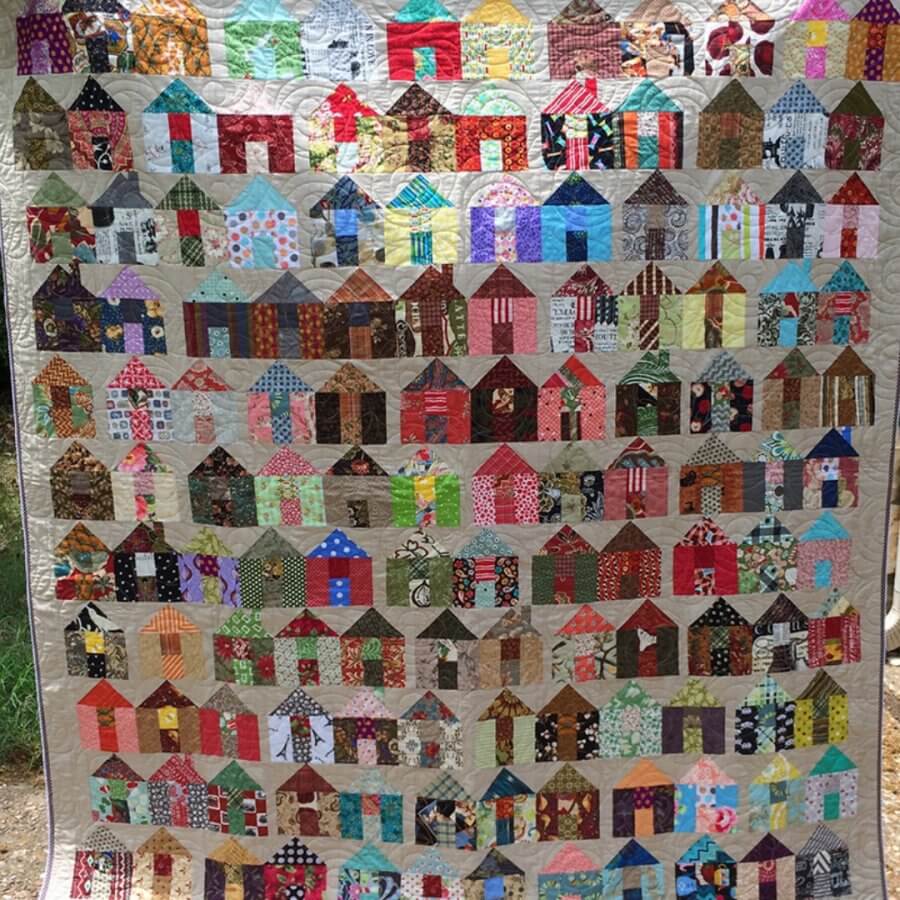 Photo of Village Quilt - a pattern with lots of house quilt blocks