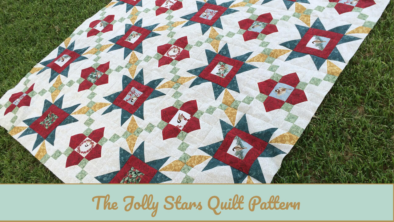 Featured image for blog post on release of Jolly Stars Quilt Pattern