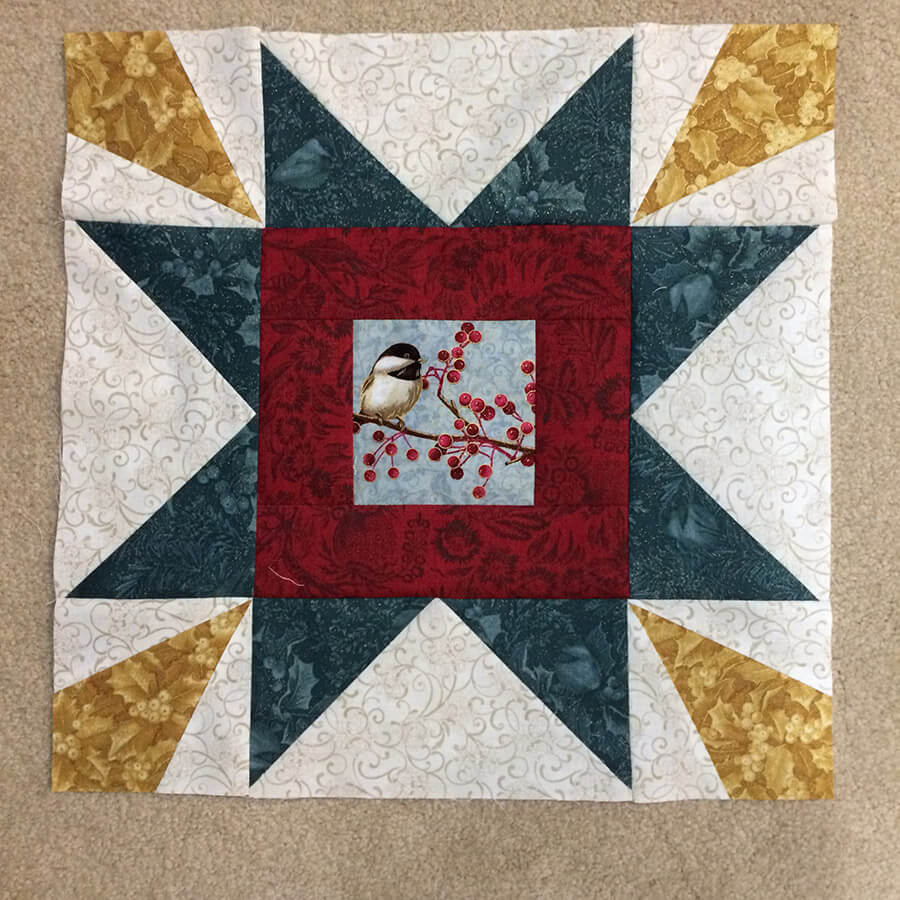 Photo of test block for Jolly Stars Block #2