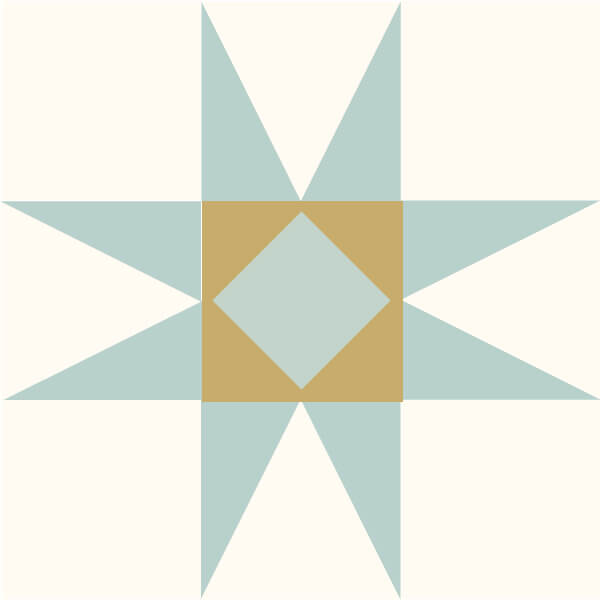 Illustration of the Pineapple Star Quilt Block