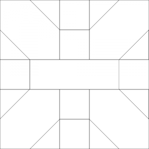 outlined illustration of the x plus quilt block