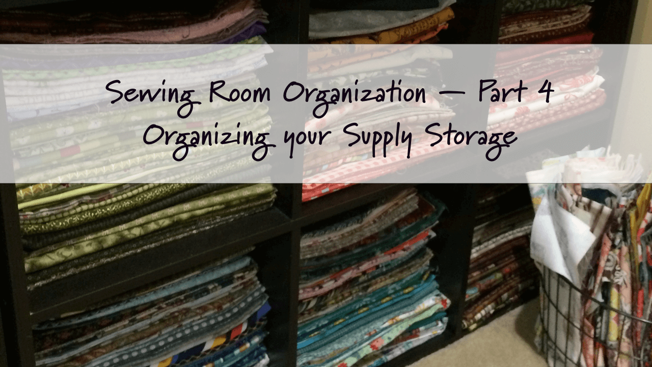 Blog header photo showing shelves of colorful fabric