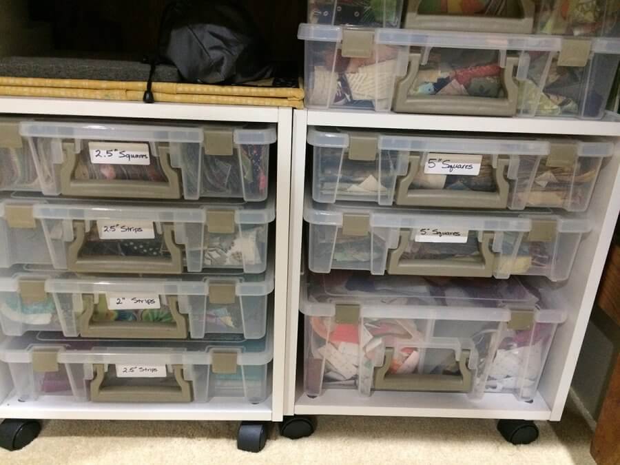 Photo of Artbin Storage Cubes holding scraps of fabric