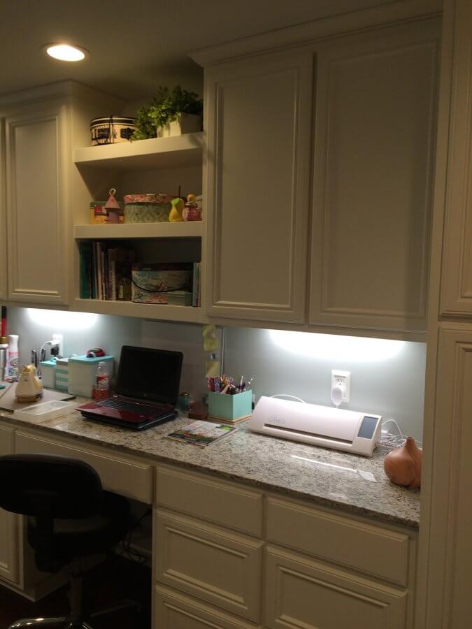 Photo of counter in sewing room