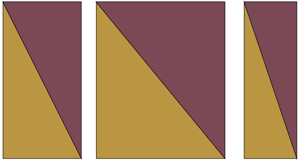 Illustration of assorted sizes of Split Rectangle Quilt Block Units